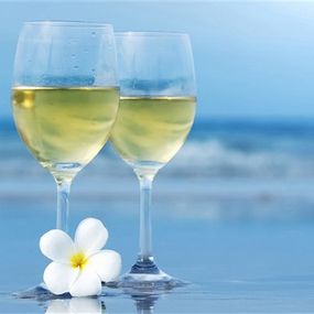 Two-glass-cups-white-flower-sea-blurry_m